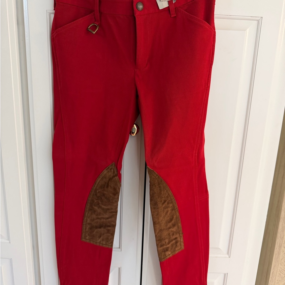 Ralph Lauren Red and Brown Women's Jodphur Pants